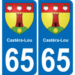 65 Castéra-Lou placa etiqueta de registro de la ciudad