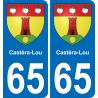 65 Castéra-Lou placa etiqueta de registro de la ciudad