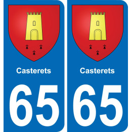 65 Casterets placa etiqueta de registro de la ciudad