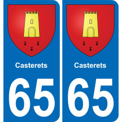 65 Casterets placa etiqueta de registro de la ciudad