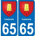 65 Casterets autocollant sticker plaque immatriculation auto ville