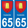 65 Casterets sticker plate registration city