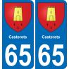 65 Casterets autocollant sticker plaque immatriculation auto ville