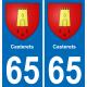 65 Casterets autocollant sticker plaque immatriculation auto ville