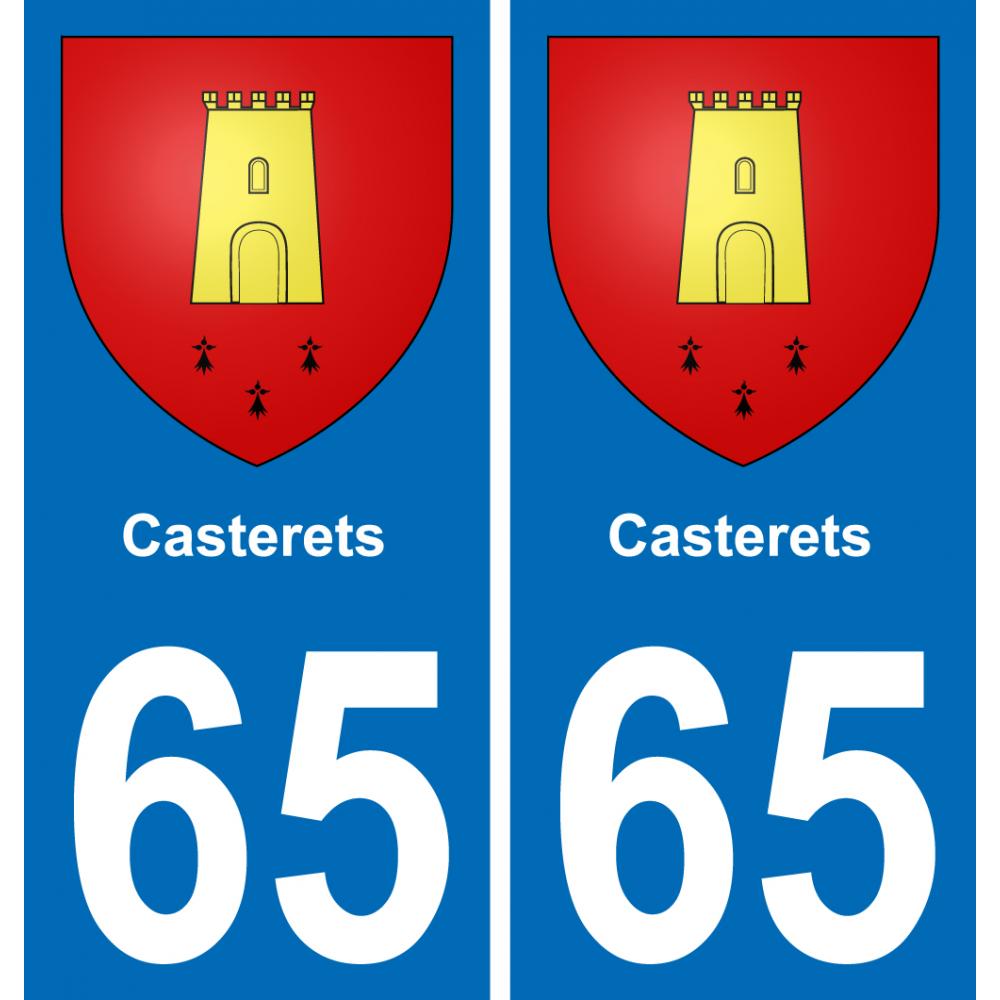 65 Casterets autocollant sticker plaque immatriculation auto ville