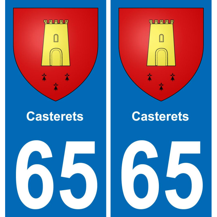 65 Casterets sticker plate registration city
