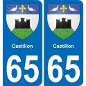 65 Castillon sticker plate registration city