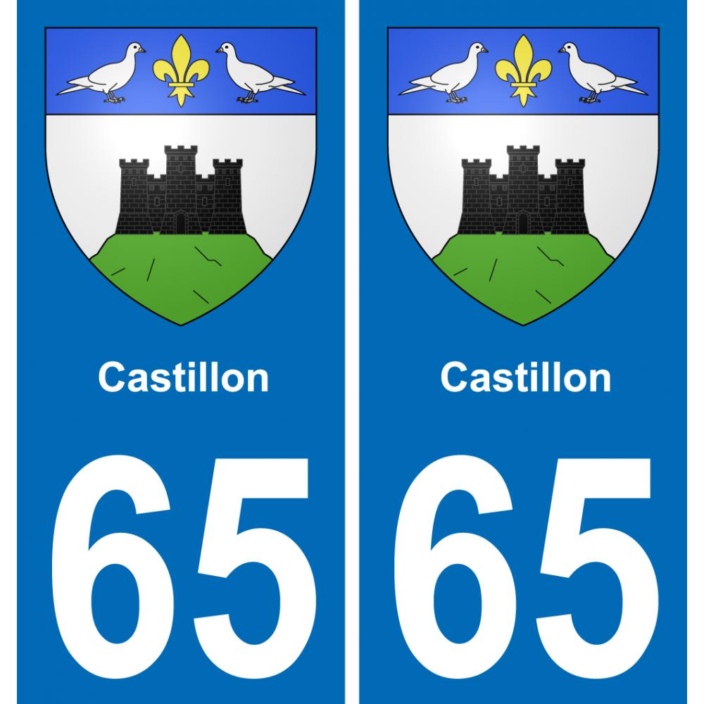 65 Castillon placa etiqueta de registro de la ciudad