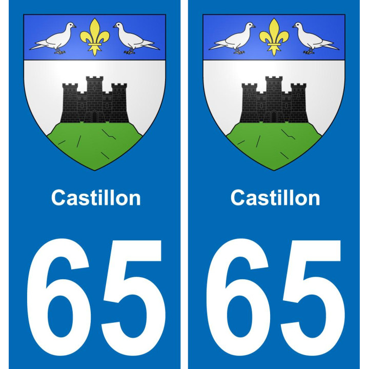 65 Castillon sticker plate registration city