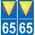 65 Caussade-Rivière placa etiqueta de registro de la ciudad