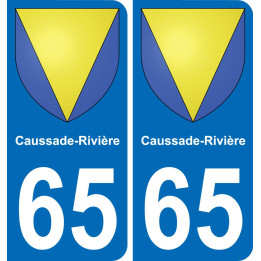 65 Caussade-Rivière placa etiqueta de registro de la ciudad
