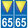 65 Caussade-Rivière placa etiqueta de registro de la ciudad