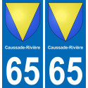 65 Caussade-Rivière placa etiqueta de registro de la ciudad
