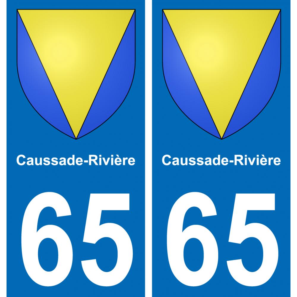 65 Caussade-Rivière autocollant sticker plaque immatriculation auto ville