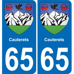 65 Cauterets placa etiqueta de registro de la ciudad