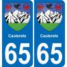 65 Cauterets autocollant sticker plaque immatriculation auto ville