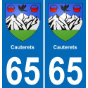 65 Cauterets sticker plate registration city