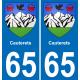 65 Cauterets autocollant sticker plaque immatriculation auto ville
