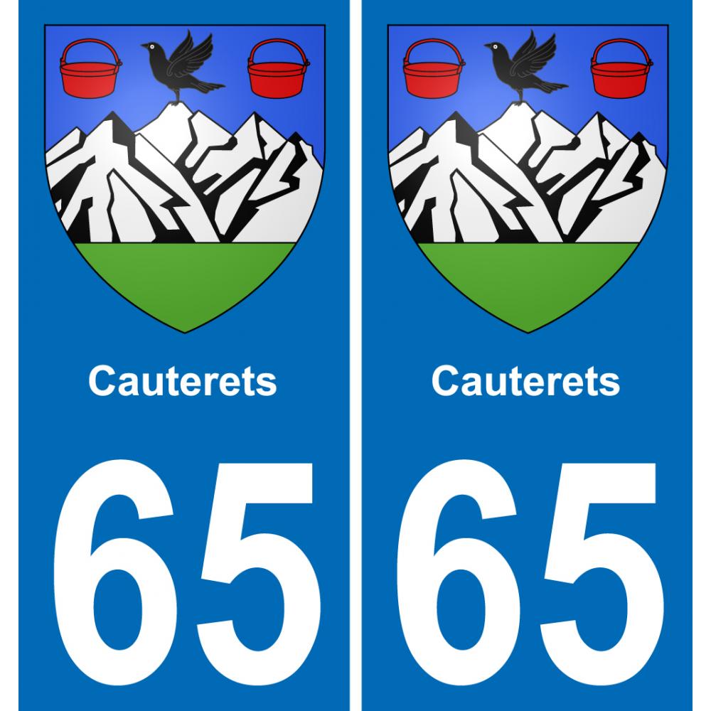 65 Cauterets placa etiqueta de registro de la ciudad