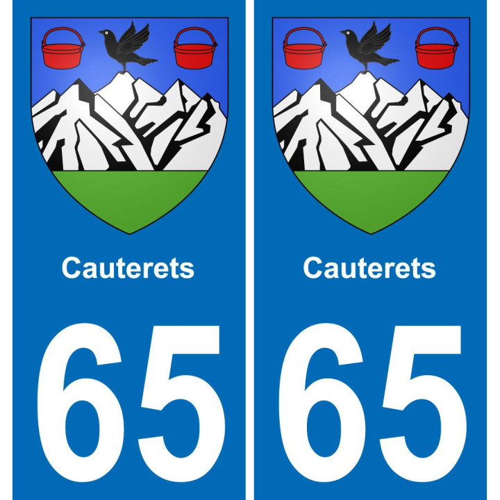 65 Cauterets placa etiqueta de registro de la ciudad