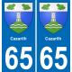 65 Cazarilh sticker plate registration city
