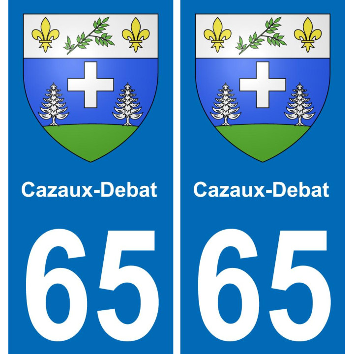65 Cazaux-Debat placa etiqueta de registro de la ciudad