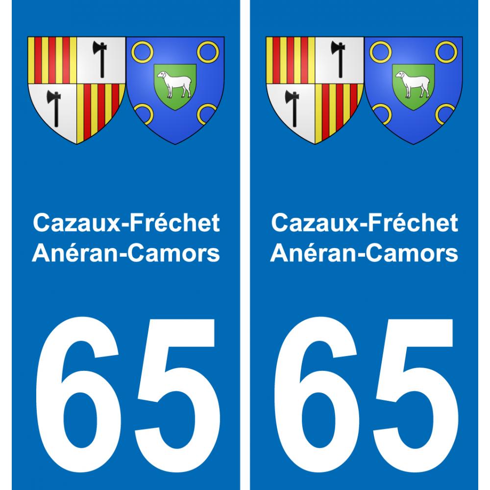 65 Cazaux-Fréchet-Anéran-Camors adesivo piastra di registrazione city