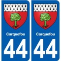 44 Carquefou autocollant plaque stickers ville