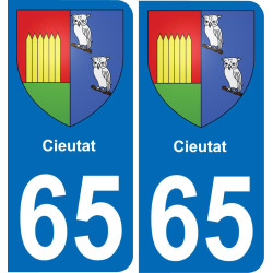 65 Cieutat placa etiqueta de registro de la ciudad