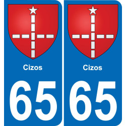 65 Cizos placa etiqueta de registro de la ciudad