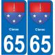 65 Clarac sticker plate registration city