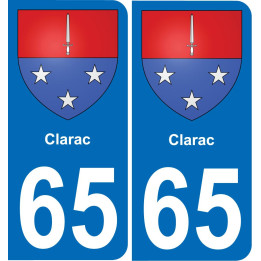 65 Clarac sticker plate registration city