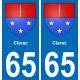 65 Clarac sticker plate registration city