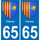 65 Clarens sticker plate registration city