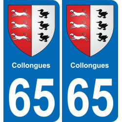 65 Collongues placa etiqueta de registro de la ciudad