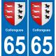 65 Collongues autocollant sticker plaque immatriculation auto ville