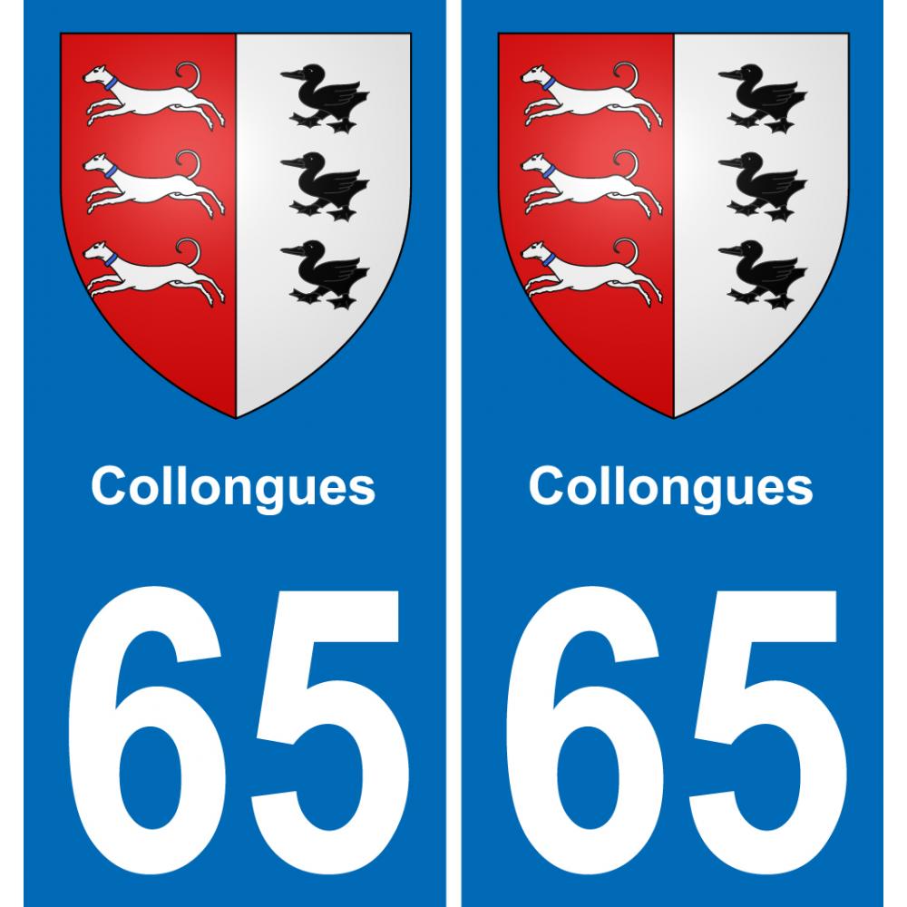 65 Collongues autocollant sticker plaque immatriculation auto ville