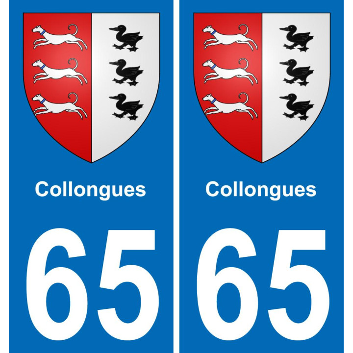 65 Collongues sticker plate registration city