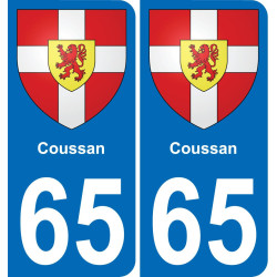 65 Coussan placa etiqueta de registro de la ciudad