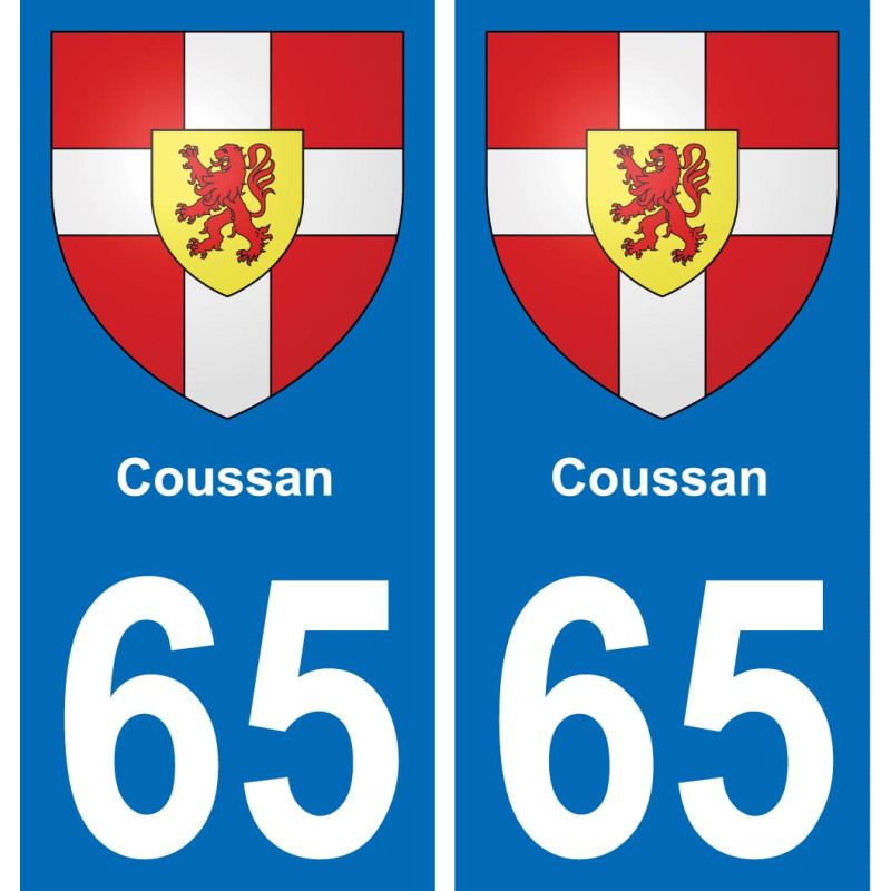 65 Coussan sticker plate registration city
