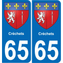 65 Créchets placa etiqueta de registro de la ciudad