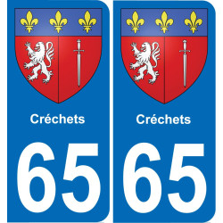 65 Créchets placa etiqueta de registro de la ciudad