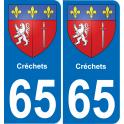 65 Créchets autocollant sticker plaque immatriculation auto ville