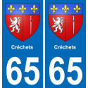 65 Créchets placa etiqueta de registro de la ciudad