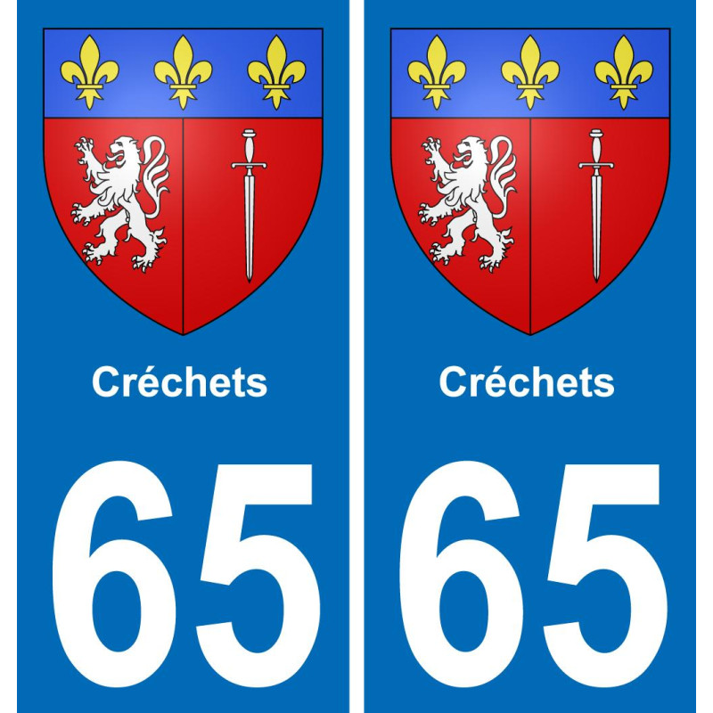 65 Créchets placa etiqueta de registro de la ciudad