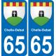 65 Chelle-Debat placa etiqueta de registro de la ciudad