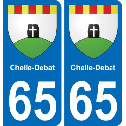 65 Chelle-Debat autocollant sticker plaque immatriculation auto ville