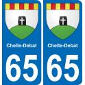 65 Chelle-Debat autocollant sticker plaque immatriculation auto ville