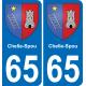 65 Chelle-Spou autocollant sticker plaque immatriculation auto ville