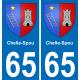 65 Chelle-Spou placa etiqueta de registro de la ciudad